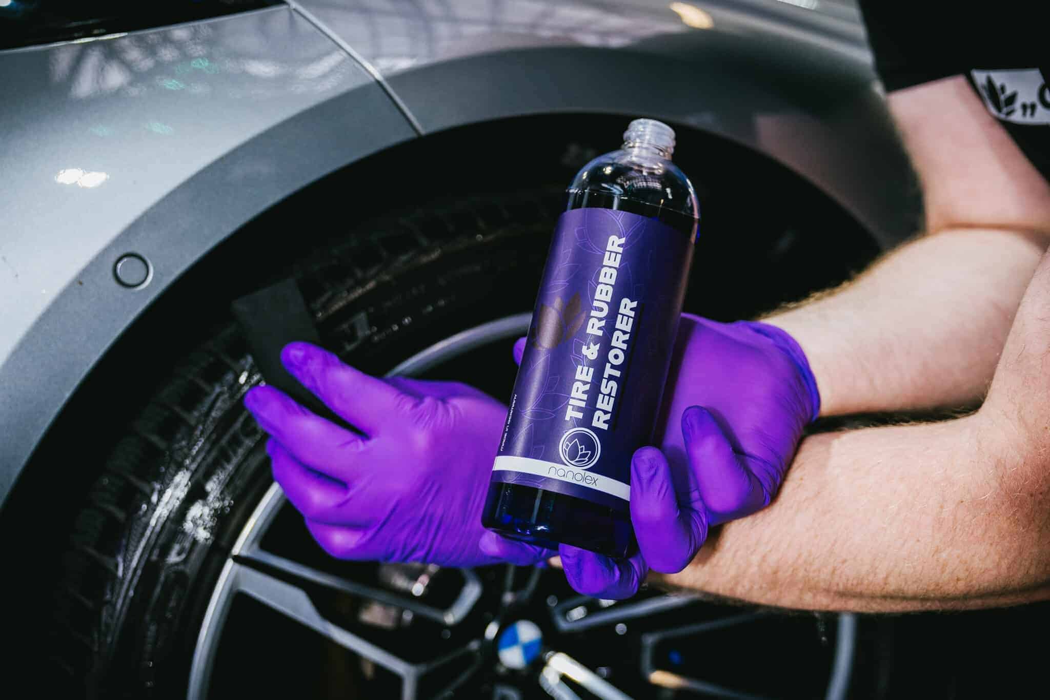 Nanolex tire and rubber restorer reifen application